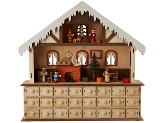 Small Foot Houten Adventskalender Woonkamer met Lichtjes