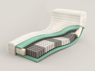 2x Matrassen, M-Ray, Pocketveer matras, Wit