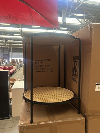 Ca. 18x Rotan bijzettafel, Crate & Cargo