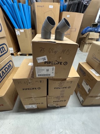 5x Doos bochten, PipeLife, 1196900563, 45 graden