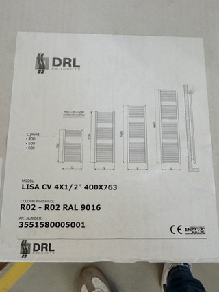 Ca. 10x Badkamerradiator, DRL Products, Lisa, RAL 9016