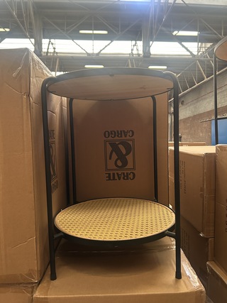 Ca. 18x Rotan bijzettafel, Crate & Cargo