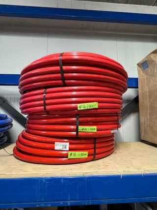 4x Meerlagenbuis, Geberit FlowFit, rood, geisoleerd