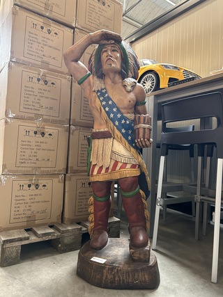 Massief houten beeld handgemaakt 130 cm