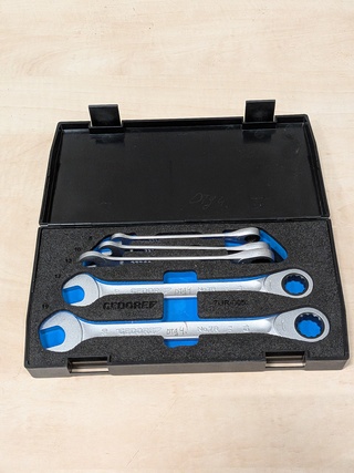 5-delige ringratel- / steeksleutelset, Gedore, 7 R-005