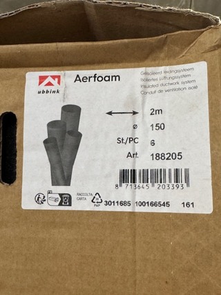 2x Geïsoleerde ventilatiebuis, Ubbink, Aerfoam