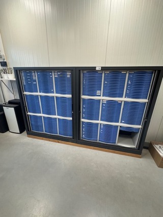 2x Roldeurkast, antraciet, 96-ladig