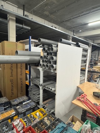 Langmateriaal rek, wit