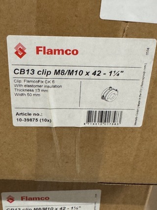 Partij geisoleerde pijpklemmen, Flamco, CB13 clip