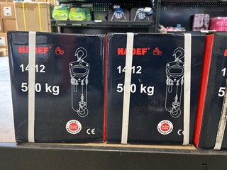 4x Handtakel 14/12 500kg, HADEF