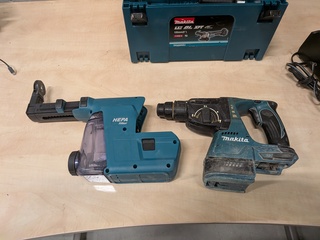 Accu boorhamer met filter, Makita DHR242, Makita DX07