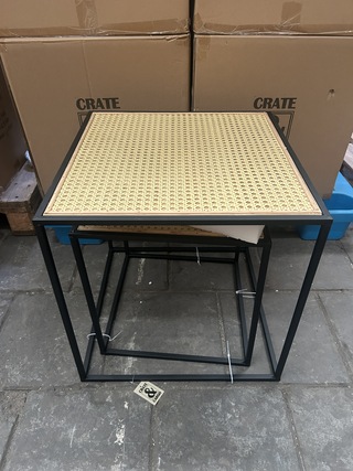 Ca. 16x Set van 2 rotan bijzettafels, Crate & Cargo