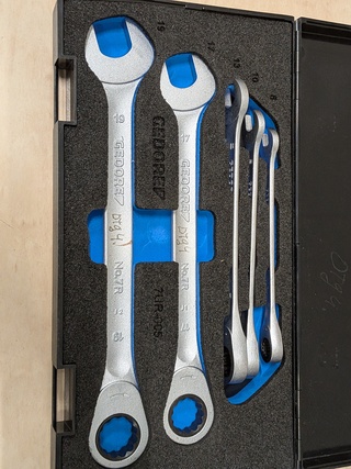 5-delige ringratel- / steeksleutelset, Gedore, 7 R-005