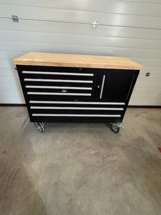 Gereedschapswagen, zwart, verrijdbaar