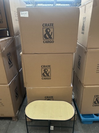 Ca. 13x Rotan bijzettafel, Crate & Cargo