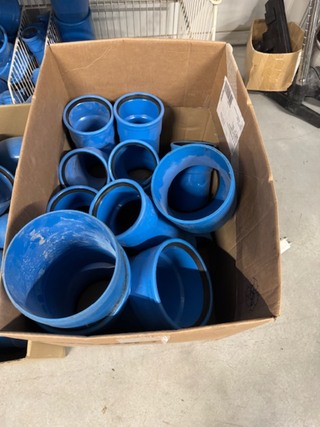 4x Draadmand met PVC bochten en t-stukken, DykaSono, blauw