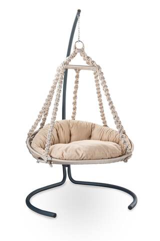 Hangstoel, Jobini, desert beige, wit