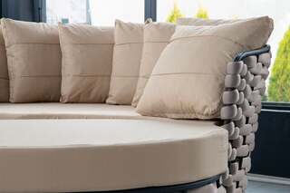 Loungebed, Cot, wit, beige