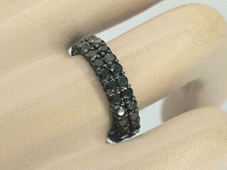 Gouden eternity ring met zwarte diamanten – zwart rhodium