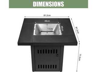 2x Vuurtafel incl. rooster 81,2x70x81,2 cm
