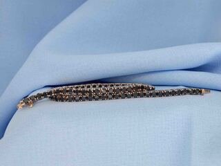 Rosegouden armband met 7.00 carat zwarte Briljant geslepen diamanten