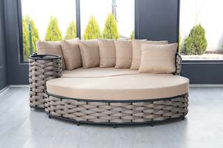 Loungebed, Cot, wit, beige