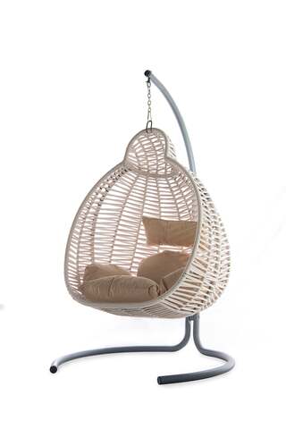 Hangstoel, Kundir, wit, beige