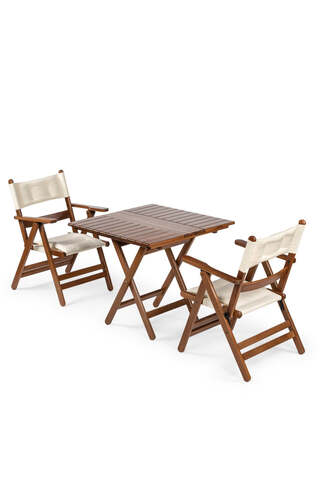 Tuinset, Bas, walnoot, creme