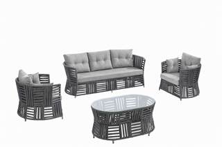 Loungeset, Gundo, antraciet, grijs