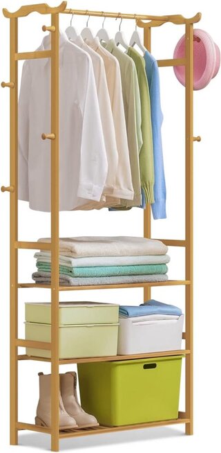 Ca. 47x Bamboe kledingrek, kapstok 70x30x170 cm, I-Wannahave