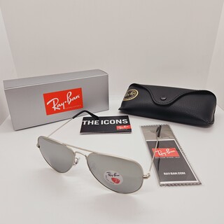 Rayban zonnebril Aviator large metal silver mirror silver polarized
