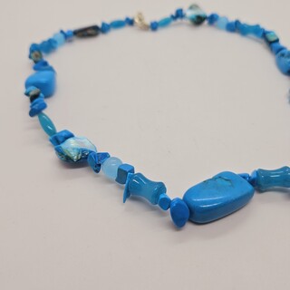 Collier lapis lazuli, gepolijst parelmoer en agaat