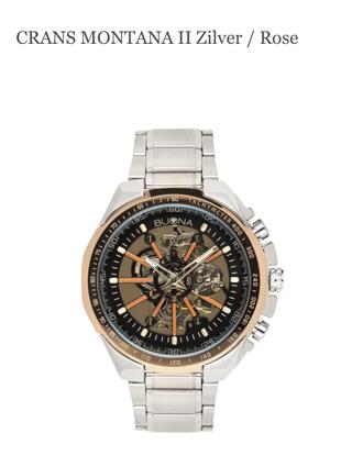Buona Crans Montana II zilver/rose automatisch herenhorloge