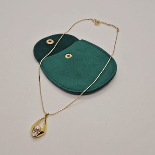 Pierre Balmain goldplated pendant collier met parel en steentjes