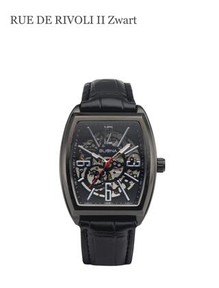 Buona Rue De Rivoli II zwart automatisch herenhorloge