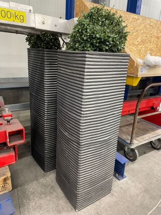 2x Plantenbak met plant, antraciet