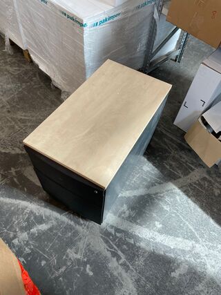 7x Bureau kasten klein, zwart