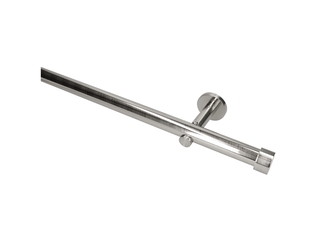 28 mm gordijnroede Modern RVS complete set 240 cm