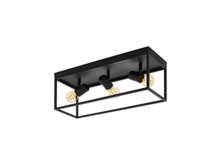 Eglo Silentina Plafonniere 3 lichts 54cm E27 Zwart