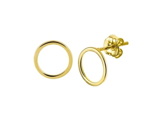 The Jewelry Collection Oorknoppen Cirkel  Geelgoud