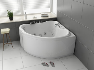 Massagebad, Vonato, Marisole, hoogglans wit