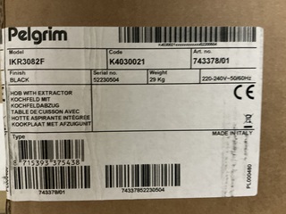 Inbouw inductiekookplaat met afzuiging, Pelgrim, IKR3082F