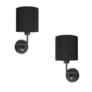 2x Wandlamp Noor Zwart Mexlite, 1562ZW, zwart, bouwjaar 2025, nieuw in