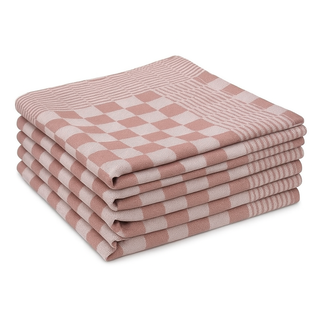 Ca. 144x Horeca theedoek, rood geblokt