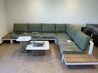 Lounge set, Suns, Savona open, mat white/forest green