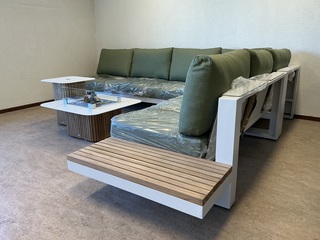 Lounge set, Suns, Savona open, mat white/forest green