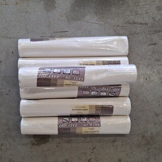 6x Rol overschilderbaar vliesbehang