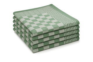 Ca. 144x Horeca theedoek, groen geblokt