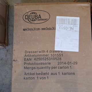 Kast met 4 lades, Deuba, Wit