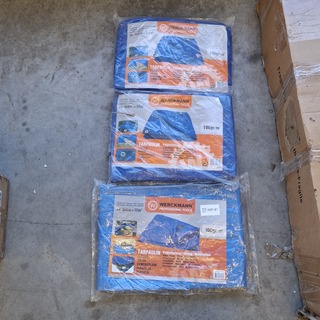 3x Waterdicht dekzeil, Werckmann, Blauw